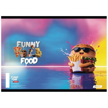 Zvezek A4 karo FUNNY FOOD 10 kos Zvezek A4 karo FUNNY FOOD 10 kos