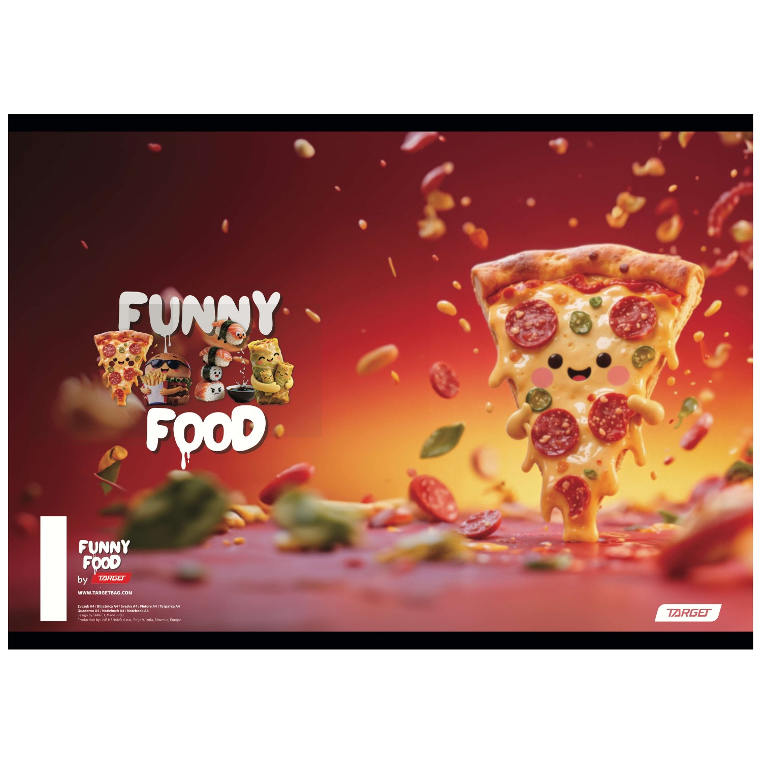 Zvezek A4 karo FUNNY FOOD 10 kos Zvezek A4 karo FUNNY FOOD 10 kos