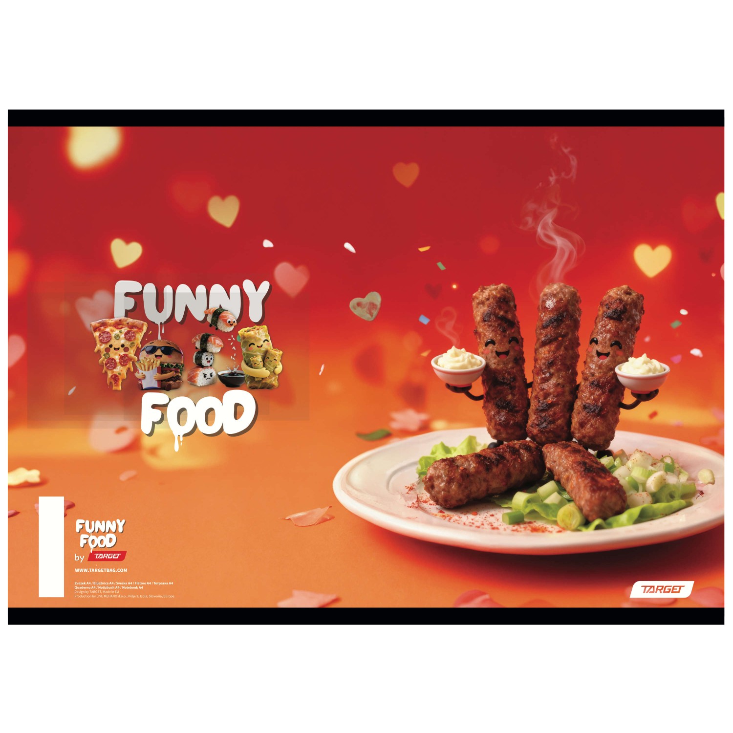 Zvezek A4 karo FUNNY FOOD 10 kos Zvezek A4 karo FUNNY FOOD 10 kos