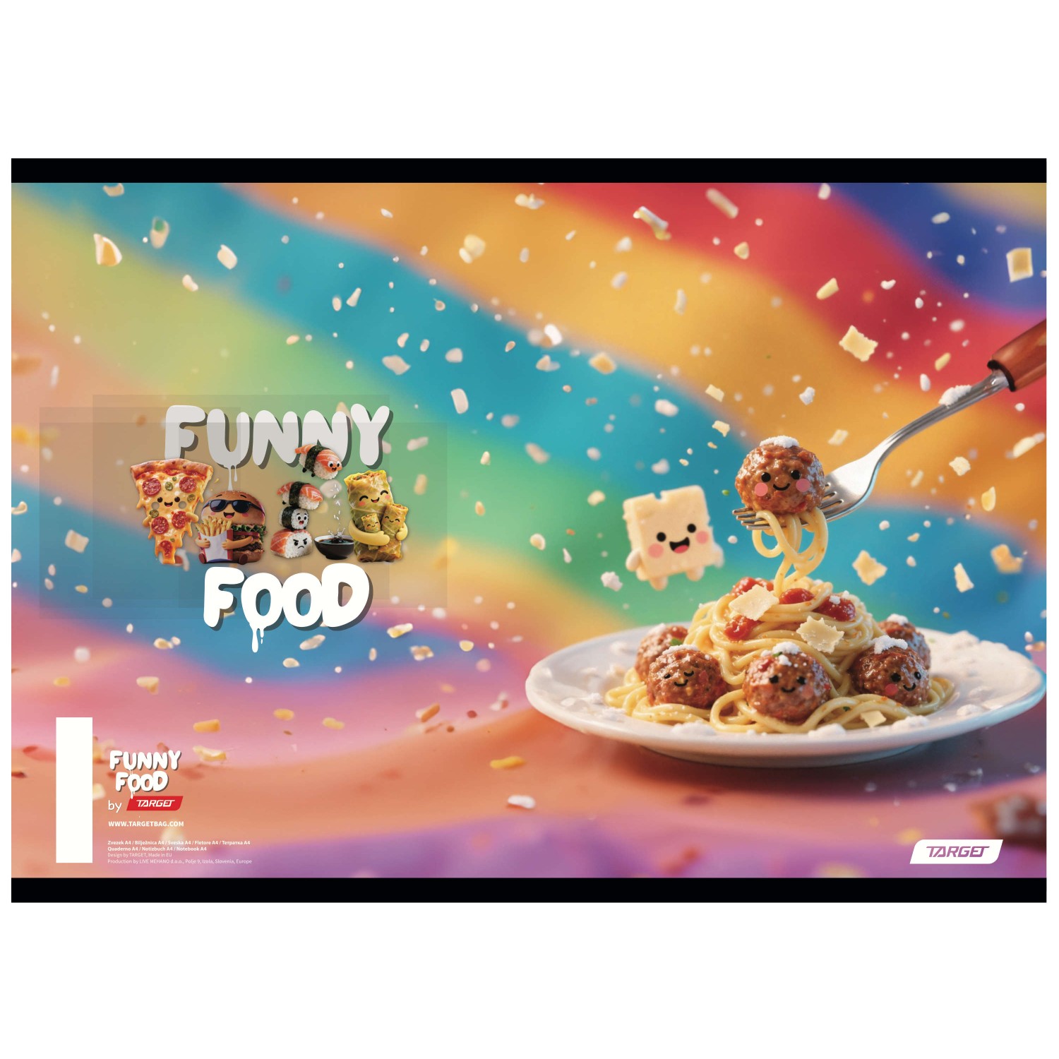 Zvezek A4 karo FUNNY FOOD 10 kos Zvezek A4 karo FUNNY FOOD 10 kos