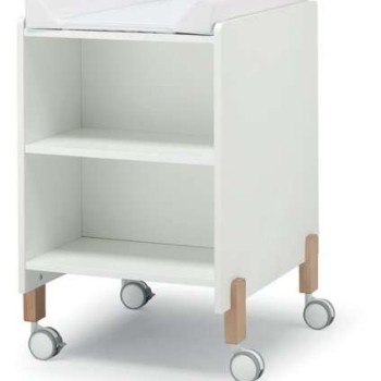 Previjalna miza LITTLE White Natural