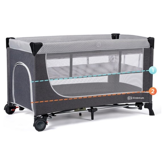 Prenosna posteljica LEODY Grey