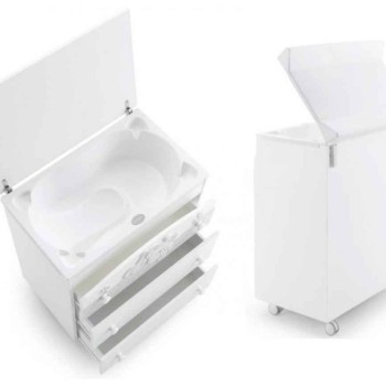 Previjalna miza z banjico LILLI White