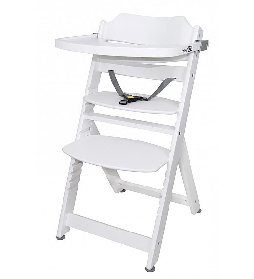Lesen stolček za hranjenje s pladnjem MOON, bel