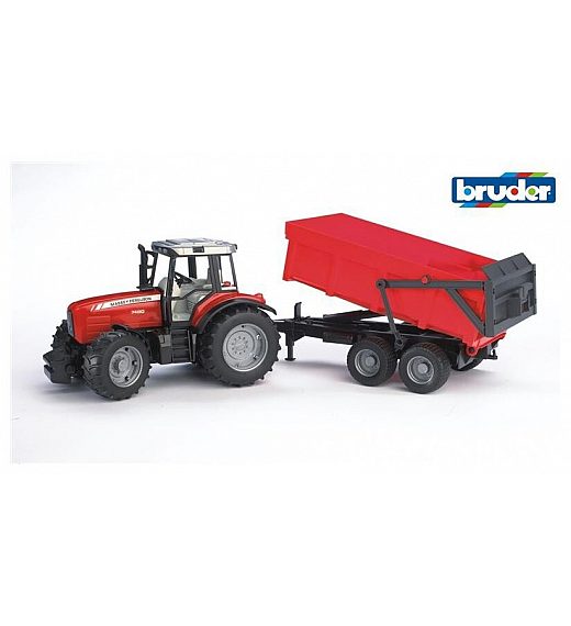 BRUDER traktor s prikolicom 67cm 02045