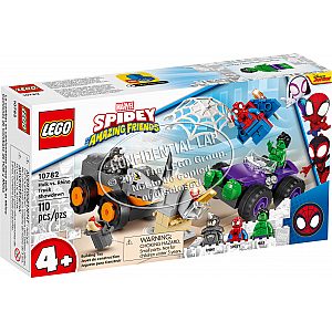 Lego kocke Marvel Spidey Spopad Hulka in Rhina v pošastnih tovornjakih 10782