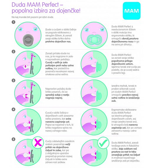 MAM duda varalica - silikon Perfect 2-6 mj,1 kom sort 381386 MAM