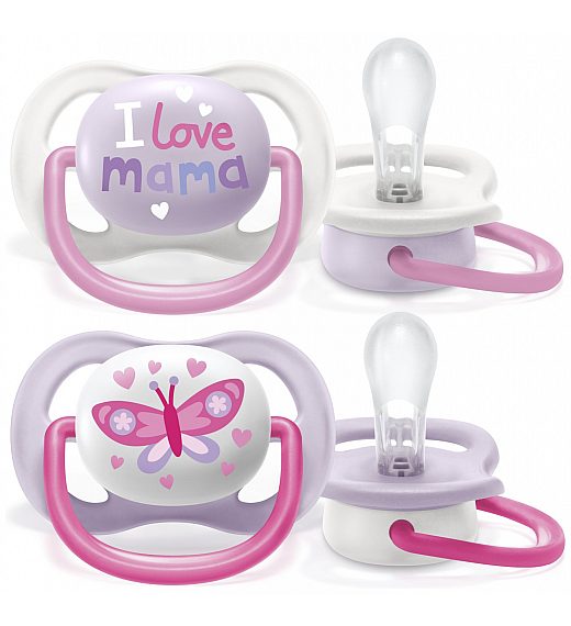 Avent SCF080/02 utješna duda - silikon ultra air, 0-6m, ž, mama/leptir, 2/1 Avent