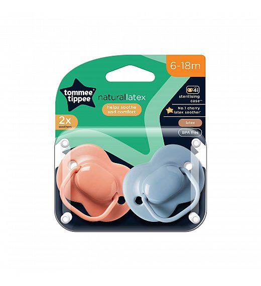 Tommee Tippee tolažilna duda - lateks , cherry, 6-18m, 2/1 Tommee Tippee