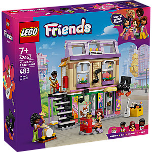 Lego® Friends 42653 Glasbena trgovina in stanovanje