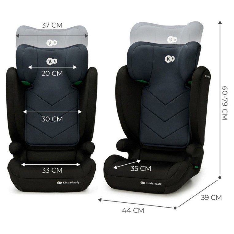 Avtosedež Kinderkraft I-Size I-SPARK Black 100-150 cm