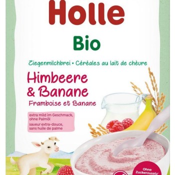 Holle mlečna kaša malina&banana na bazi kozjega mleka s 6. mesecem, 200g, BIO