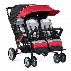  SPORT SPLASH QUAD rdeč z dežno prevleko - voziček za več otrok