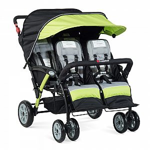  SPORT SPLASH QUAD Lime z dežno prevleko - voziček za več otrok