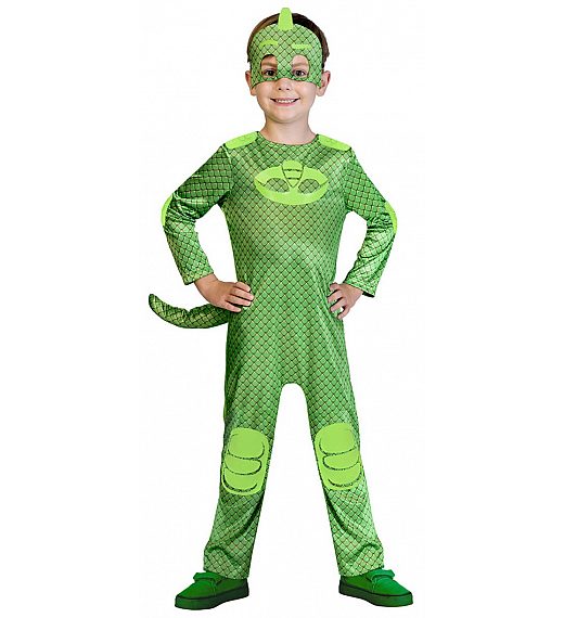 Pustni kostum za otroke PJ Masks - Geco 5-6 let