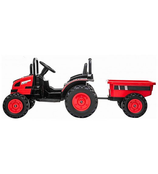 12V otroški traktor s prikolico POWER rdeč
