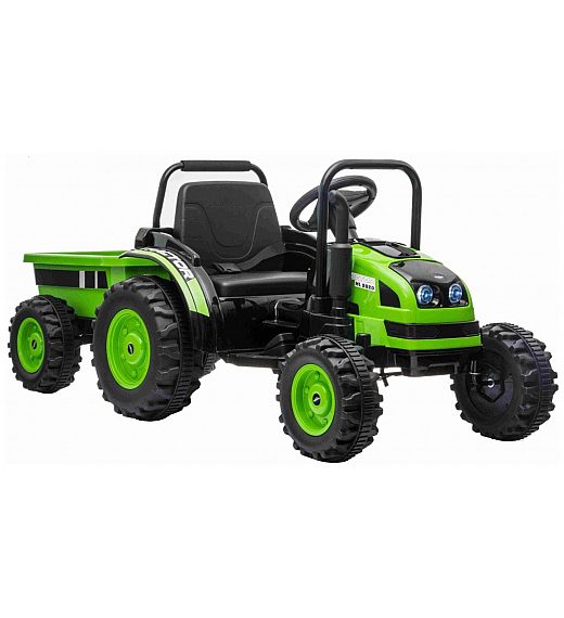 12V otroški traktor s prikolico POWER zelen
