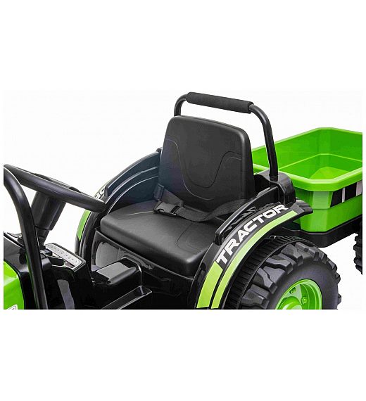 12V otroški traktor s prikolico POWER zelen