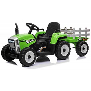 12v otroški traktor s prikolico zelen