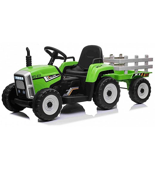 12v otroški traktor na akumulator  s prikolico zelen Beneo