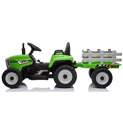 12v otroški traktor na akumulator  s prikolico zelen Beneo