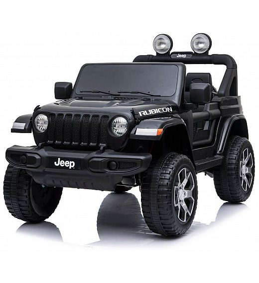 12V JEEP Wrangler RUBICON 4x4 - otroški avto na akumulator, črn