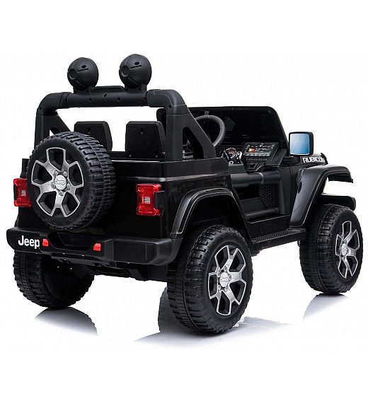 12V JEEP Wrangler RUBICON 4x4 - otroški avto na akumulator, črn