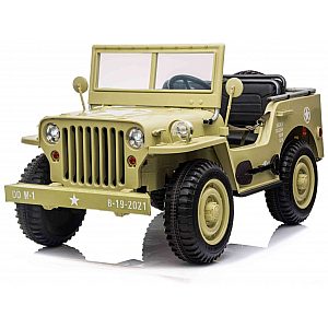 12V USA ARMY - dječji automobil na baterijem, beige