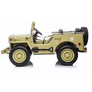 12V USA ARMY - dječji automobil na baterijem, beige