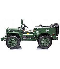 12V USA ARMY - otroški avto na akumulator, zelen