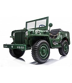 12V USA ARMY - otroški avto na akumulator, zelen