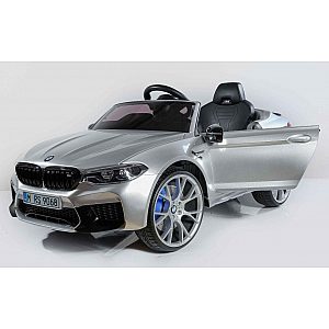 24V BMW M5 metalik srebrn - avto na akumulator za otroke
