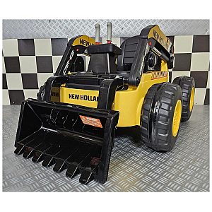 12V New Holland - otroški bager v rumeni barvi