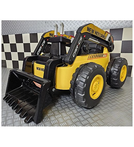 12V New Holland - otroški bager v rumeni barvi Cars4kids