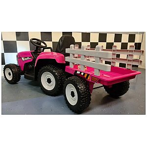 12V Traktor s prikolicom pink