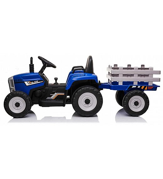 12v otroški traktor s prikolico moder