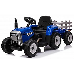 12V Traktor s prikolicom plavi