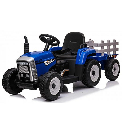 12v otroški traktor s prikolico moder