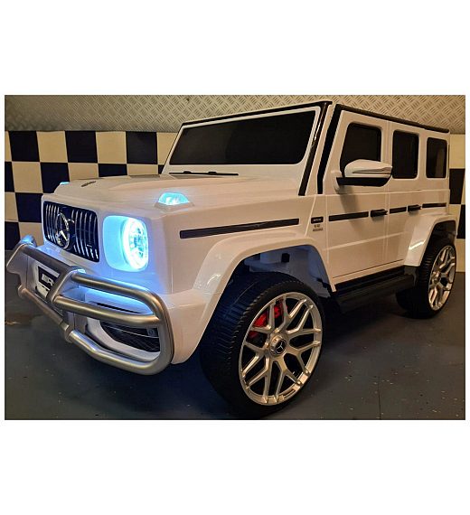 24V Mercedes G63 - otroški avto na akumulator, bel Cars4kids