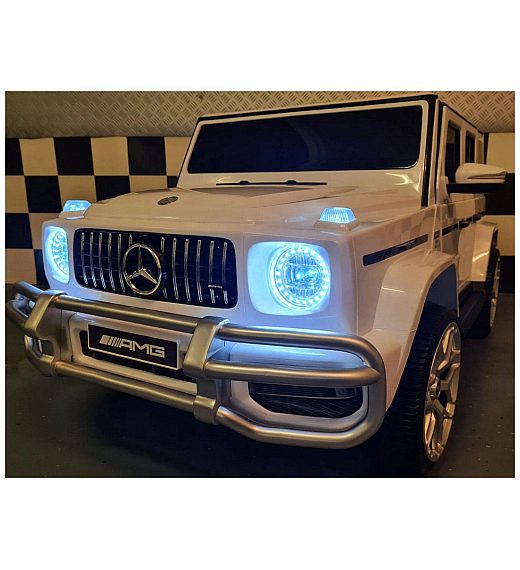 24V Mercedes G63 - otroški avto na akumulator, bel Cars4kids