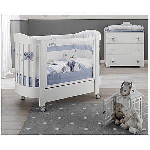 Ovalni dJečji krevetič TATO White Blue