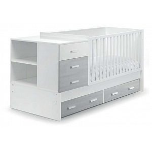 Lesena otroška posteljica EASY Grey Sbiancato