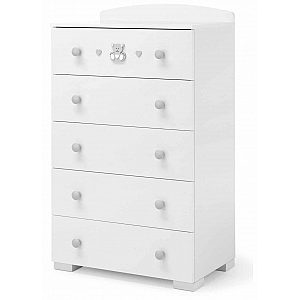 Komoda 5-delna CHARLY White Grey