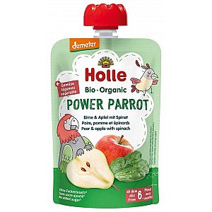 Holle Pire Power parrot od kruške, jabuke i špinata nakon 6 mjeseca, 100g, BIO DEMETER
