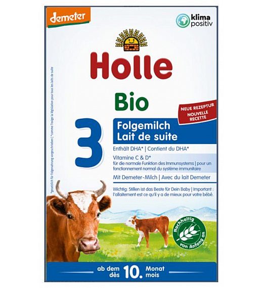 Holle nadaljevalno mleko za dojenčke 3 z DHA po 10. mesecu, 600g (2x300g), BIO-DEMETER