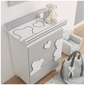 Komoda sa kadicom MATISSE White Grey