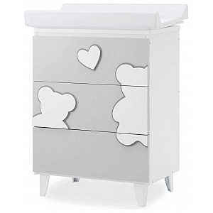 Komoda sa kadicom MATISSE White Grey