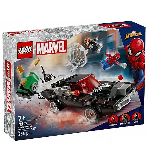 Lego® Super Heroes 76309 Spider-Man proti Venomovemu avtu z močnim motorjem Lego