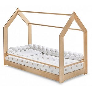 Lesena postelja Montessori FREEDOM natural z vzmetnico
