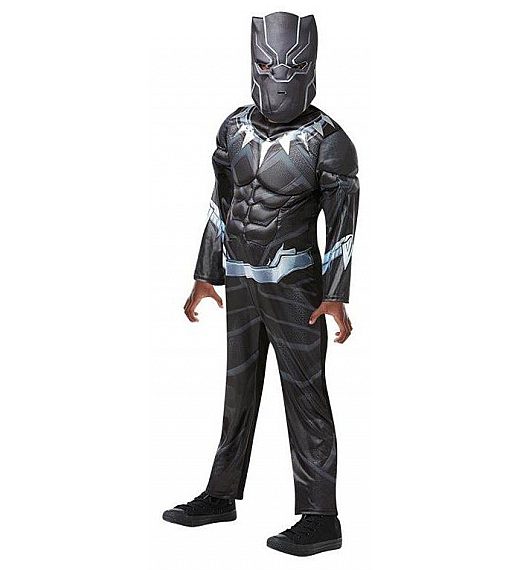 Pustni kostum za otroke Black Panther Deluxe 5-6 let